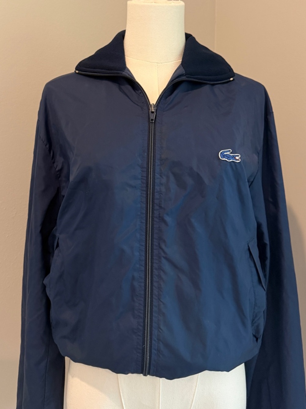 Lacoste Navy Blue Zip-Front Lightweight Jacket